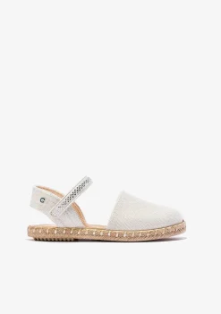 Sapatos De Menina-Conguitos Alpercatas Bege De Menina Metalizadas