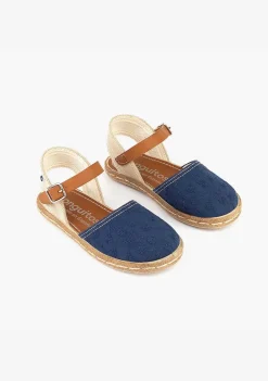 Alpercatas-Conguitos Alpercatas Bordadas Marinha De Menina