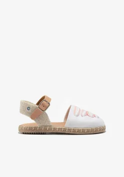 Sapatos De Cerimónia-Conguitos Alpercatas Com Tiras De Fivela Brancas