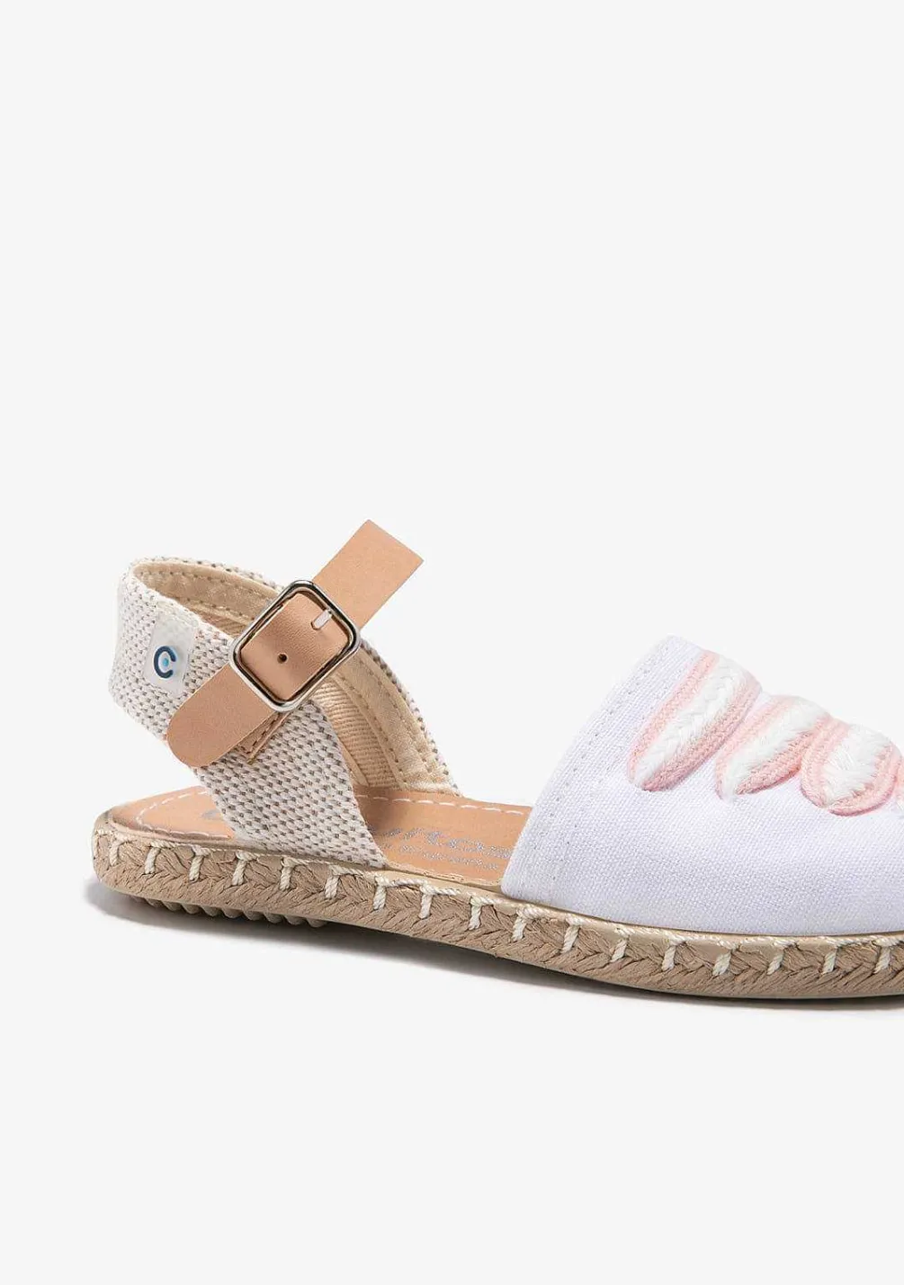 Sapatos De Cerimónia-Conguitos Alpercatas Com Tiras De Fivela Brancas