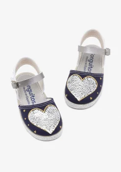Alpercatas-Conguitos Alpercatas De Lantejoulas Reversiveis Com Coracao De Menina