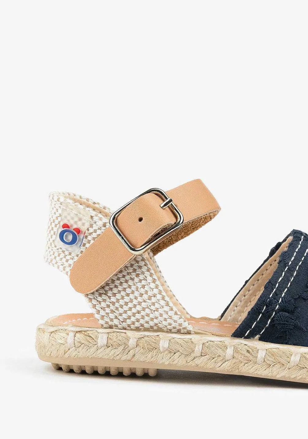 Alpercatas-Conguitos Alpercatas Denim Bordado Azul Marinho Para Bebé