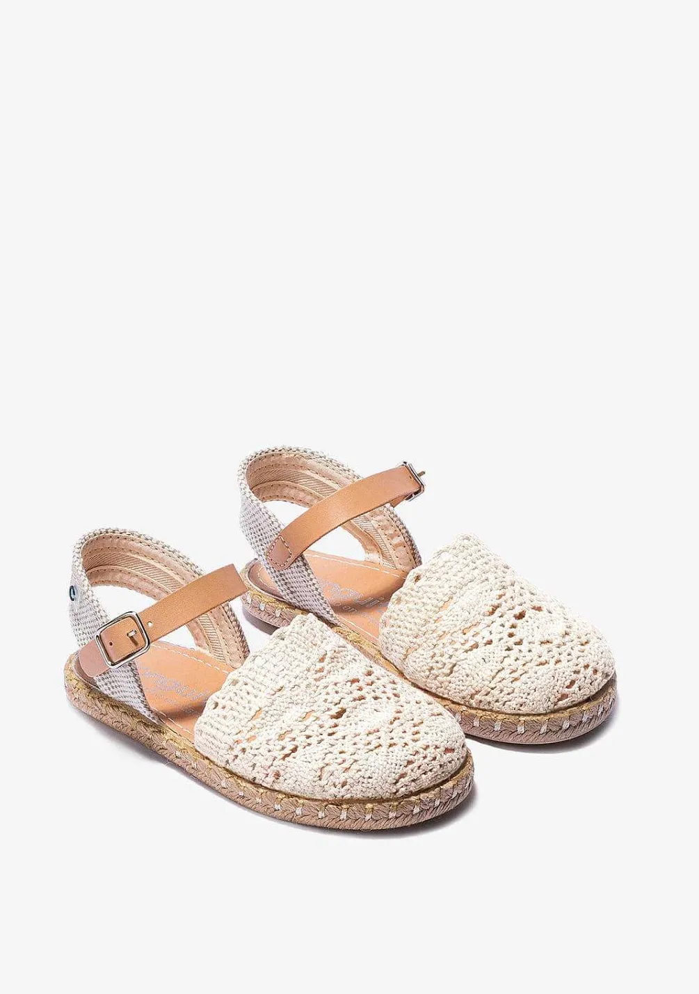 Sapatos De Cerimónia-Conguitos Alpercatas Macrame Bege
