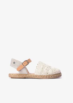 Alpercatas-Conguitos Alpercatas Macrame Bege De Menina