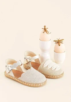 Sapatos De Cerimónia-Conguitos Alpercatas Ondas Com Fivela Prateada