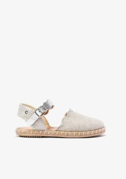 Sapatos De Menina-Conguitos Alpercatas Ondas Prateadas De Menina Metalizadas