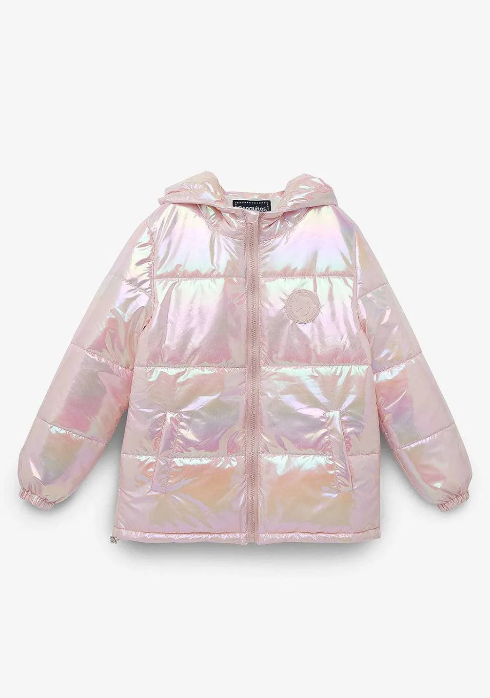 Roupas De Menina-Conguitos Anoraque Rosa Iridescente De Menina