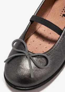 Sapatos De Cerimónia-Conguitos Bailarinas Chumbo Metalizadas Para Menina P&B