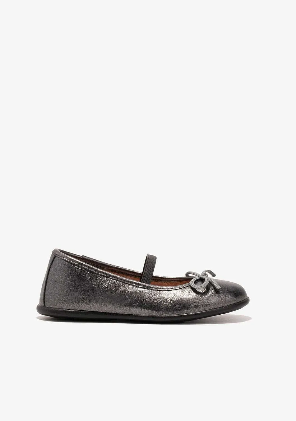 Sapatos De Cerimónia-Conguitos Bailarinas Chumbo Metalizadas Para Menina P&B