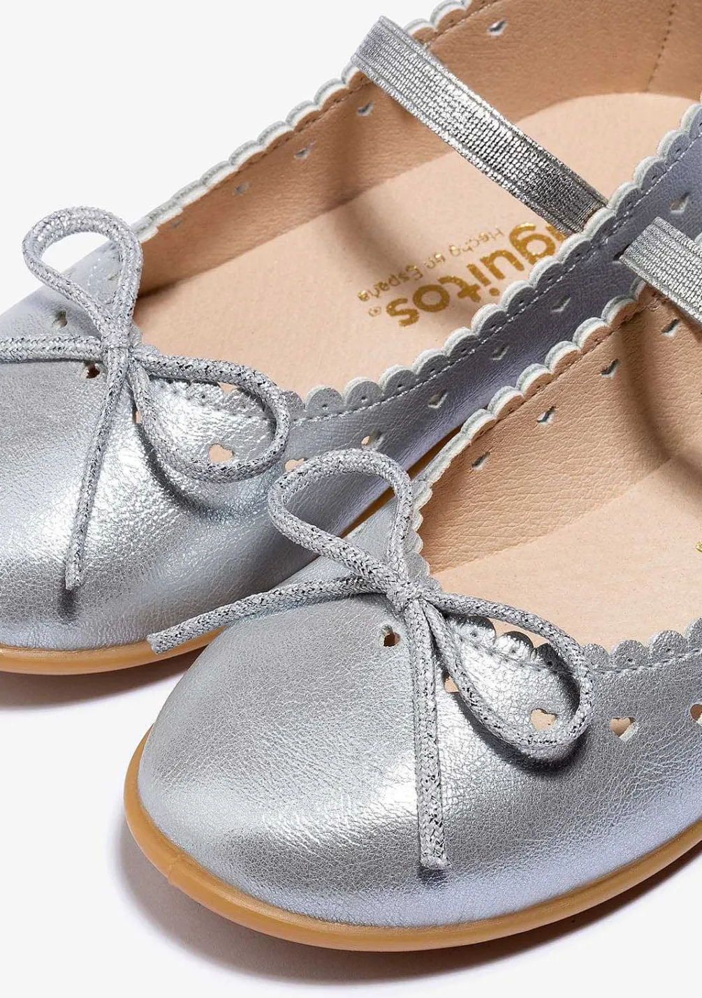 Sapatos De Cerimónia-Conguitos Bailarinas Com Arco Prateado