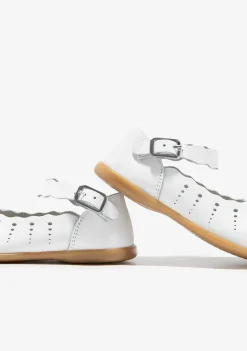 Sapatos De Cerimónia-Conguitos Bailarinas Com Fivela Ondas Brancas Para Bebé