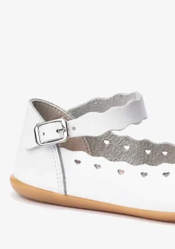 Sapatos De Menina-Conguitos Bailarinas De Fivela Branca Para Menina