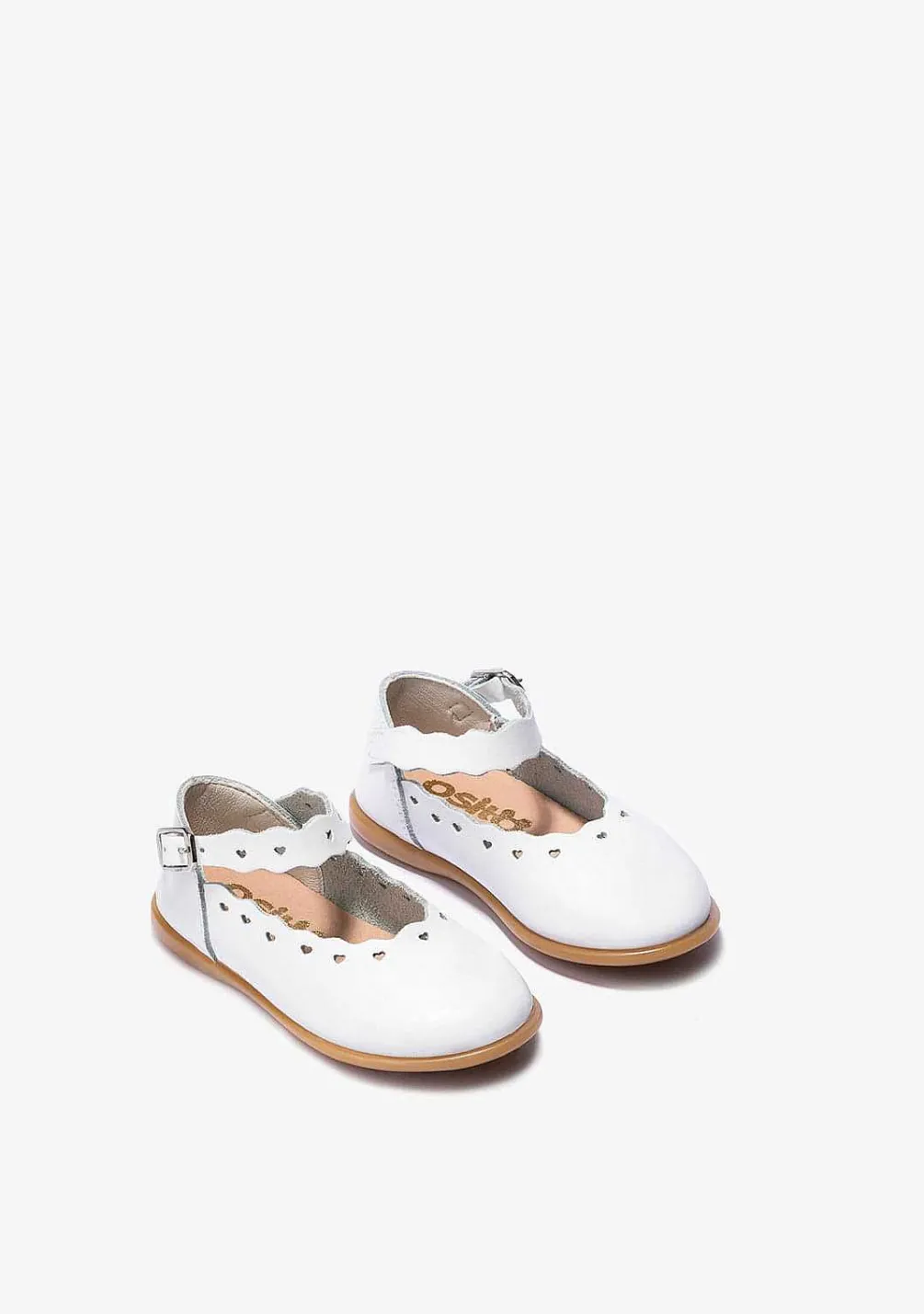 Sapatos De Cerimónia-Conguitos Bailarinas De Fivela Branca Para Bebé