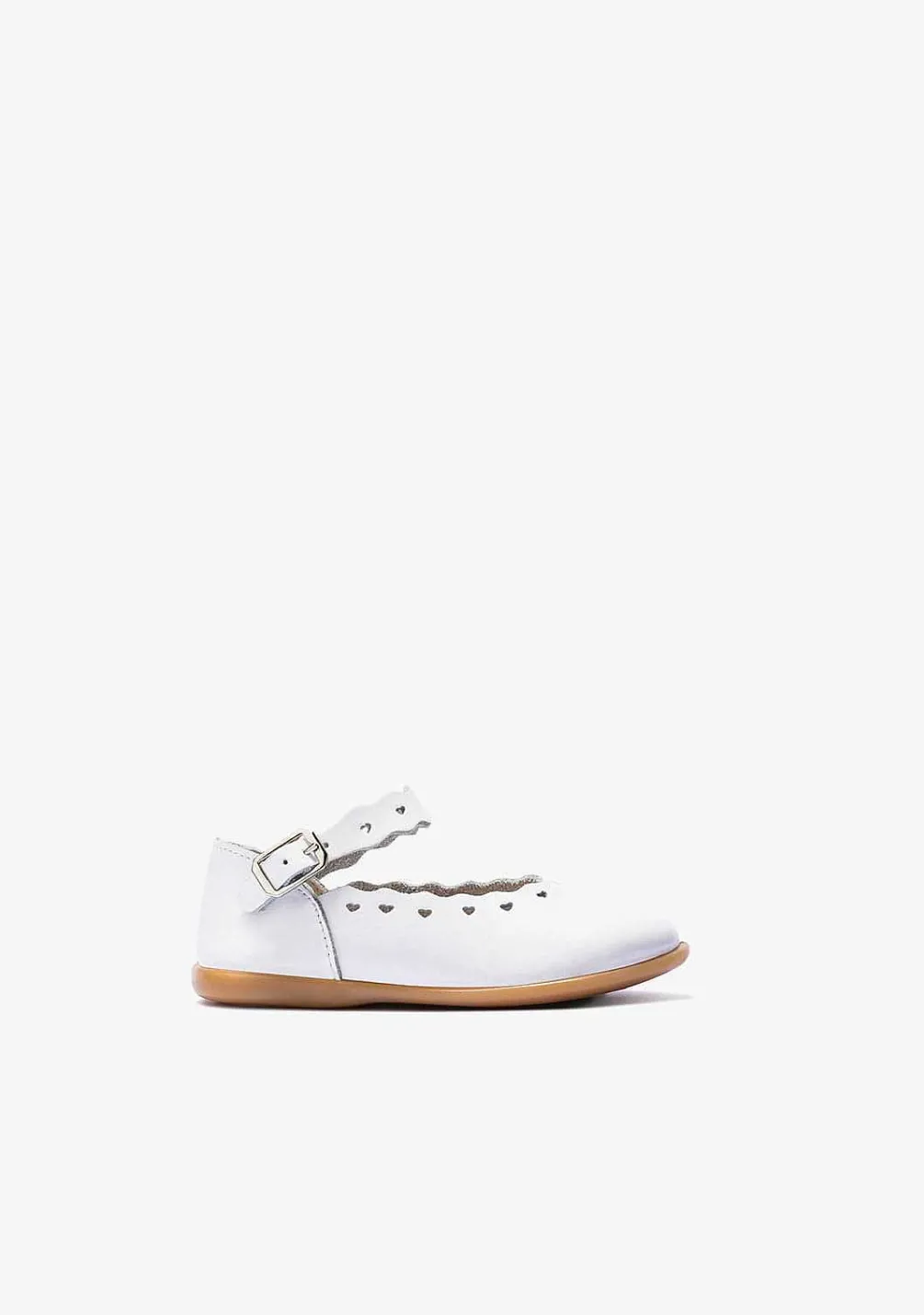 Sapatos De Cerimónia-Conguitos Bailarinas De Fivela Branca Para Bebé
