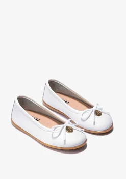 Sapatos De Cerimónia-Conguitos Bailarinas De Laco Branco Menina Napa P&B