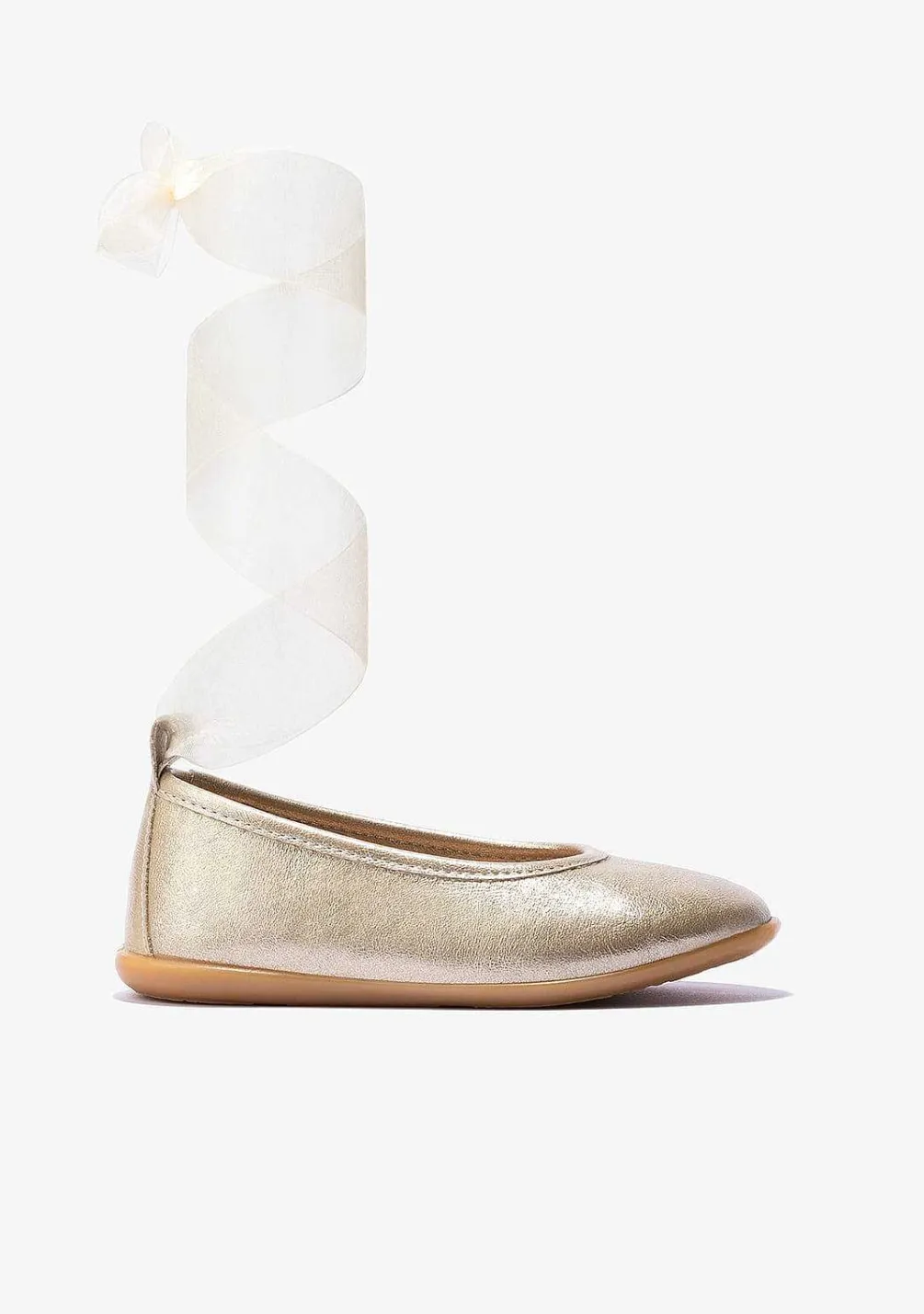 Sapatos De Cerimónia-Conguitos Bailarinas Laco Platina De Menina Metalizadas