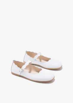 Sapatos De Cerimónia-Conguitos Bailarinas Ondas Com Fivela Branca P&B