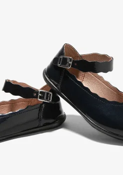 Sapatos De Cerimónia-Conguitos Bailarinas Ondas Marinho Menina