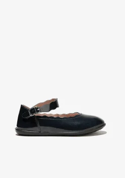 Sapatos De Cerimónia-Conguitos Bailarinas Ondas Marinho Menina