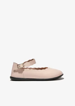 Sapatos De Cerimónia-Conguitos Bailarinas Ondas Rosa De Menina