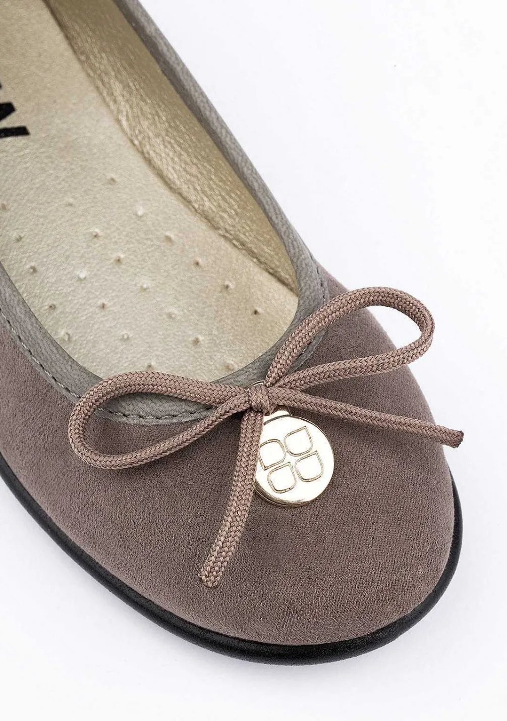 Sapatos Rasos-Conguitos Bailarinas Taupe Para Menina