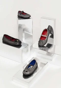 Sapatos Rasos-Conguitos Bebé Leopardo Estampa Glitter Mary Janes