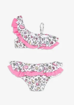 Roupas De Menina-Conguitos Biquini Feminino Com Estampa De Micangas Brancas