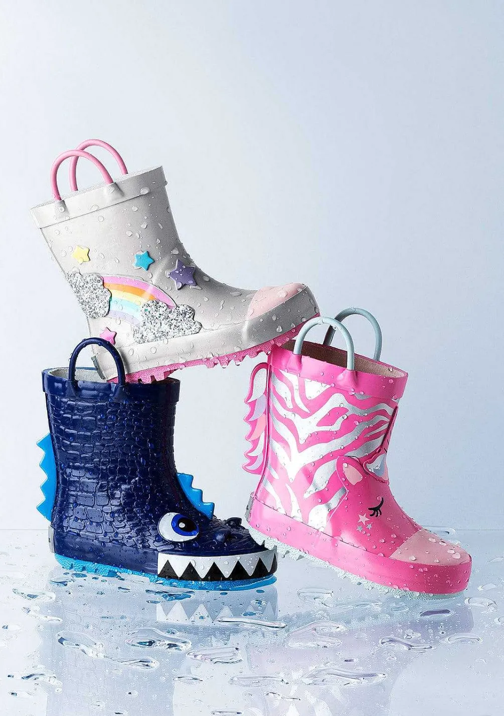 Botas De Chuva-Conguitos Borracha Para Botas De Chuva Unicornio Rosa