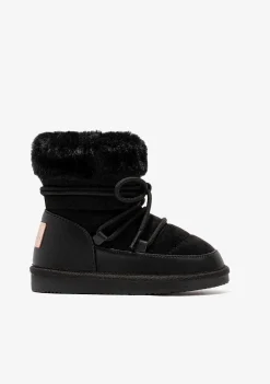 Botas-Conguitos Botas Australianas Com Cordao Preto Para Menina P&B