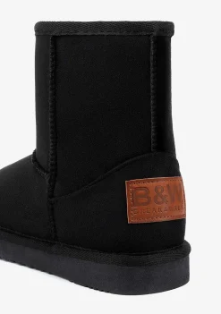 Botas-Conguitos Botas Australianas Com Logotipo Preto Repelente De Agua Em Preto E Branco