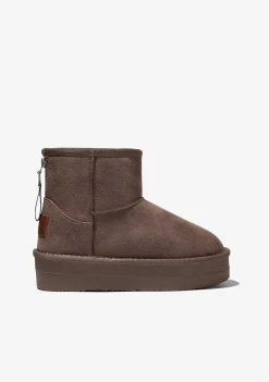 Botas-Conguitos Botas Australianas Com Ziper Taupe P&B