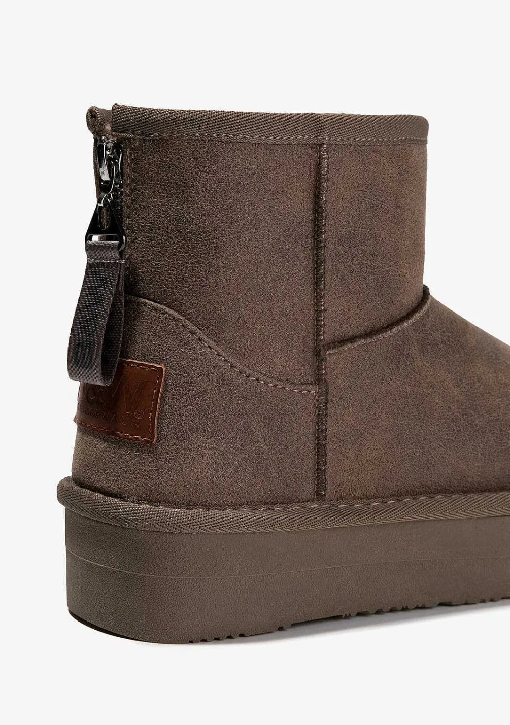 Botas-Conguitos Botas Australianas Com Ziper Taupe P&B