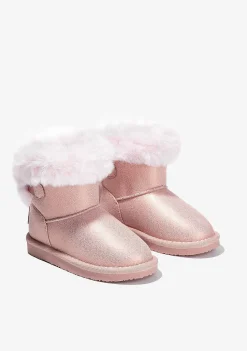Botas-Conguitos Botas Australianas De Menina Em Strass Rosa P&B