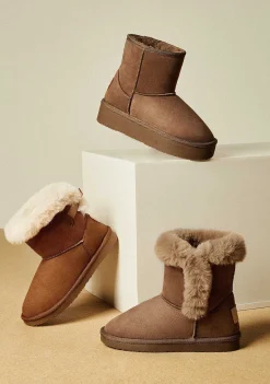 Botas-Conguitos Botas Australianas De Pele Taupe P&B