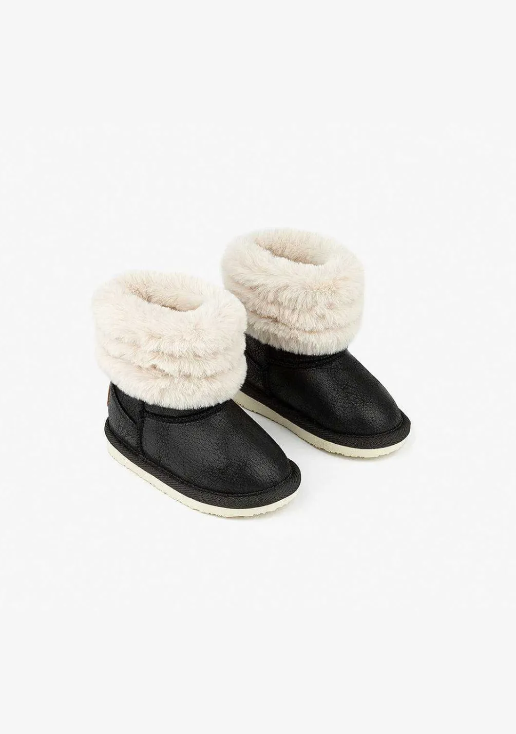 Botas Australianas-Conguitos Botas Australianas De Pele De Aviador Pretas Para Bebé