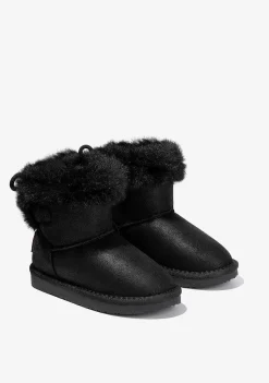 Botas-Conguitos Botas Australianas De Pele Com Contas Pretas P&B