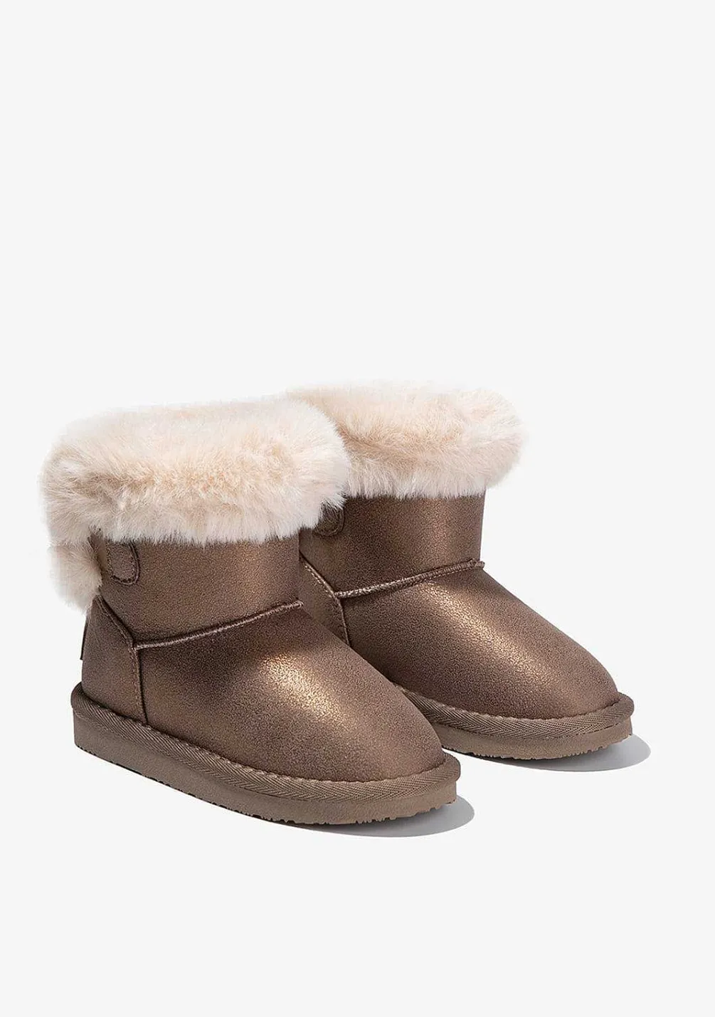 Botas-Conguitos Botas Australianas Femininas Com Strass Bronze Preto E Branco