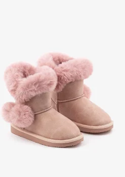 Botas Australianas-Conguitos Botas Australianas Nobuck Rosa P&B