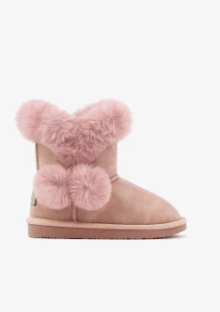 Botas Australianas-Conguitos Botas Australianas Nobuck Rosa P&B