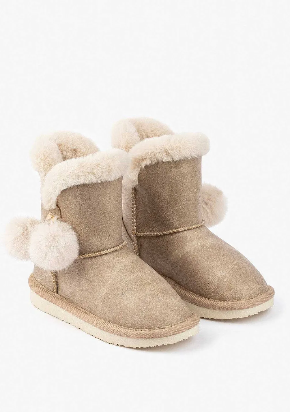 Botas Australianas-Conguitos Botas Australianas Nobuck Bege P&B