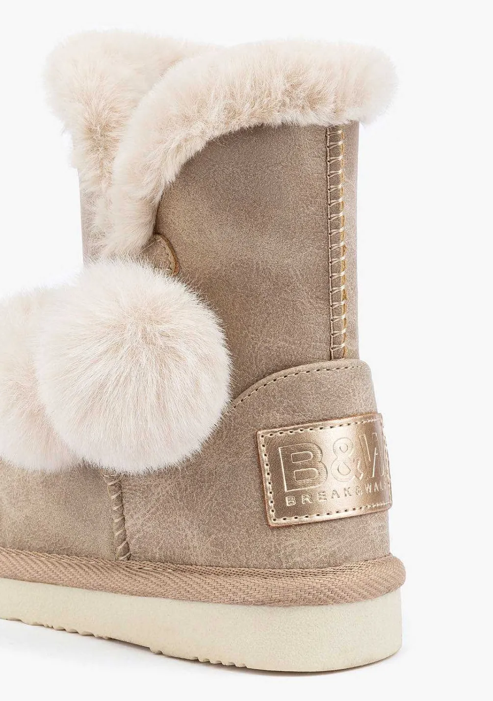 Botas Australianas-Conguitos Botas Australianas Nobuck Bege P&B