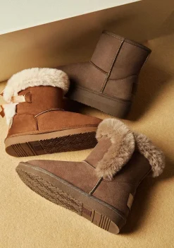 Botas-Conguitos Botas Australianas Taupe Repelente De Agua P&B