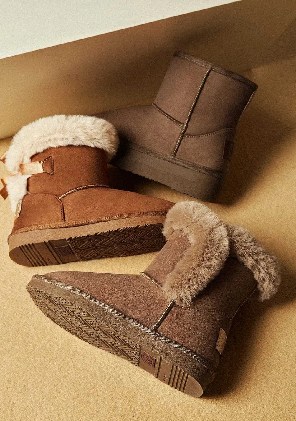 Botas-Conguitos Botas Australianas Taupe Repelente De Agua P&B