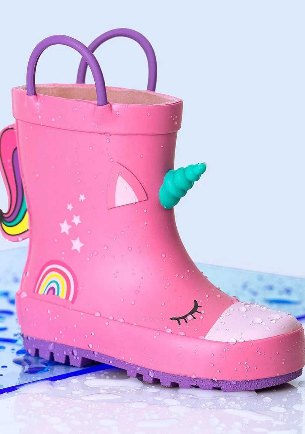 Botas De Chuva-Conguitos Botas De Chuva Rosa Unicornio