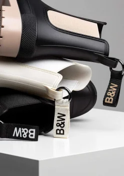 Botas De Chuva-Conguitos Botas De Chuva Unissex Bege Preto E Branco
