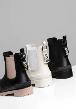 Botas De Chuva-Conguitos Botas De Chuva Unissex Pretas Bege P&B