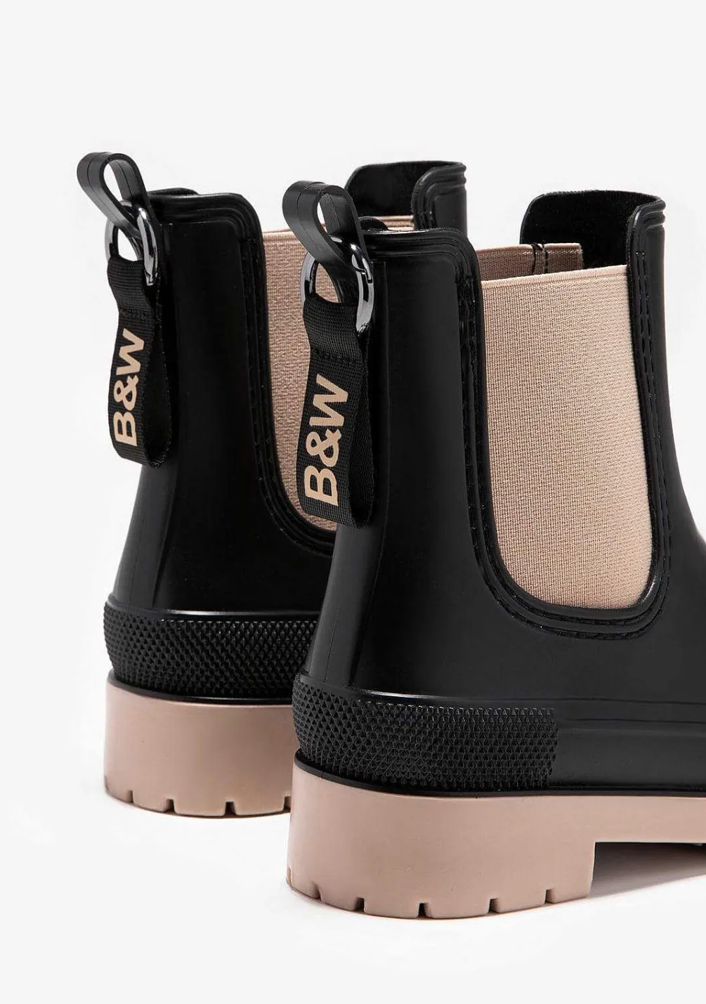 Botas De Chuva-Conguitos Botas De Chuva Unissex Pretas Bege P&B