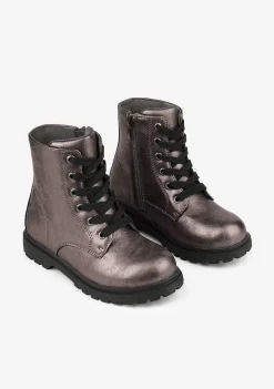 Botas-Conguitos Botas De Combate Metalizadas Bronze