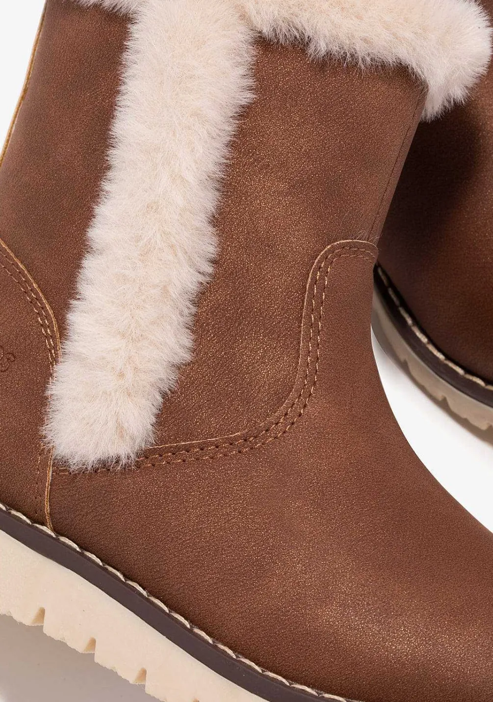 Botas-Conguitos Botas De Pele Castanha De Menina Napa