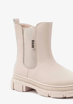 Botas-Conguitos Botas Elasticas Bege De Menina Napa P&B